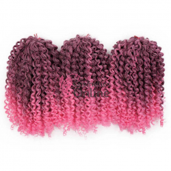 Codite de par Afro Marley de 20 cm MLY007 Ombre Crochet Braids Brunet - Roz Neon